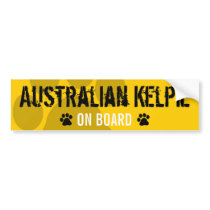 Australian Kelpie on Board bumper stickers