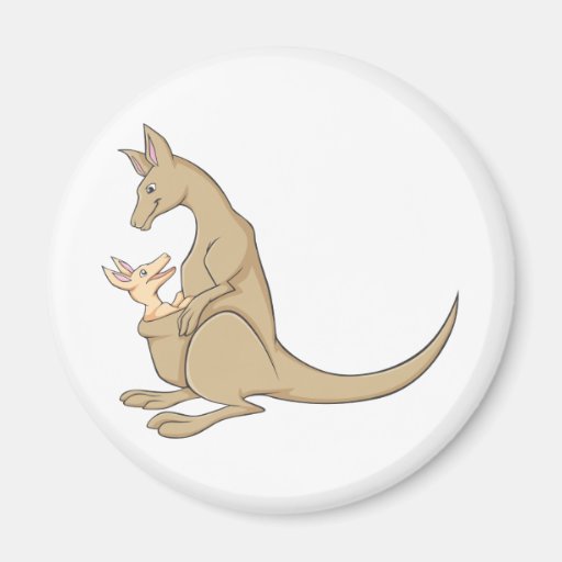 Australian Mama Kangaroo and Baby Joey Magnets