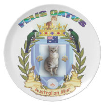 Australian Mist cat crest plate - Australia flag