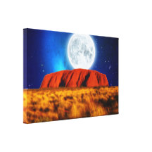 Australian Outback Ayers Rock "Uluru Moon" Art Canvas Prints