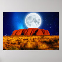 Australian Outback Ayers Rock "Uluru Moon" Art