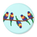 Australian rainbow lorikeets magnets by Annaart Australian rainbow lorikeets magnets