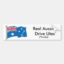 Australian - Real Aussies Drive Utes - USA version Bumper Stickers