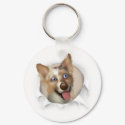 Australian Red Merle Shepherd Busting Out keychains