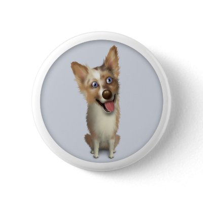 Australian Red Merle Shepherd Button by cartoondogs