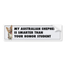 Australian Red Merle Shepherd Honor bumper stickers