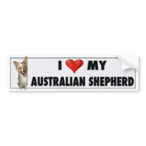Australian Red Merle Shepherd Love Sticker bumper stickers