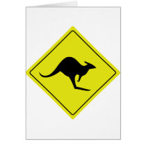 australian roadsign kangaroo australia cards