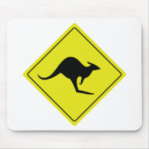 australian roadsign kangaroo australia mouse mat