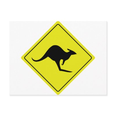 australian roadsign kangaroo australia post cards by Tomaniac