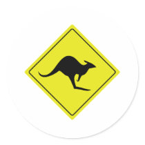 australian roadsign kangaroo australia stickers by Tomaniac australian roadsign kangaroo australia stickers