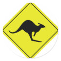 australian roadsign kangaroo australia stickers by Tomaniac australian roadsign kangaroo australia stickers