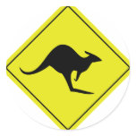 australian roadsign kangaroo australia round sticker