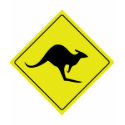 australian roadsign kangaroo australia t-shirts by Tomaniac australian roadsign kangaroo australia t-shirts
