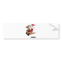 Australian Santa riding a Christmas kangaroo Bumper Stickers
