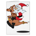 Australian Santa riding a Christmas kangaroo Greeting Card