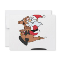 Australian Santa riding a Christmas kangaroo invitations