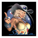 Australian Sexy Cowgirl Pinup Art Prints "Sheila" by sexyshirts2 Australian Sexy Cowgirl Pinup Art Prints "Sheila"