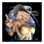 Australian Sexy Cowgirl Pinup Art Prints "Sheila"