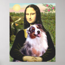 Australian Shephard (merle) & Mona Lisa Print