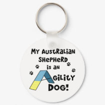 Australian Shepherd Agility Dog Keychain