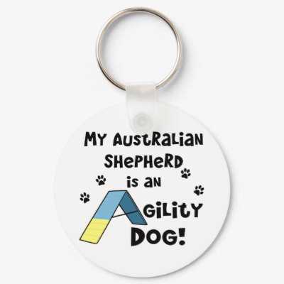 Australian Shepherd Agility Dog Keychain
