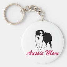 Australian Shepherd Aussie Mom Keychains