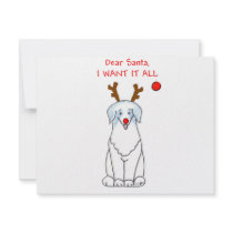Australian Shepherd Blue Dear Santa Personalized Announcements