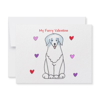 Australian Shepherd Blue Furry Valentine Announcement by giftsjustforuholiday
