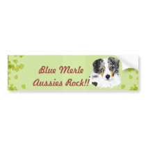 Australian Shepherd - Blue Merle Aussies Rock!! Bumper Stickers