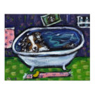 postcard - adorable Aussie in the bath