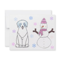 Australian Shepherd Blue & Snowman Announcements