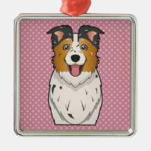 Australian Shepherd Cartoon Ornaments