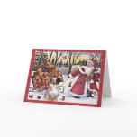 Australian Shepherd Christmas Card Santa Bears In