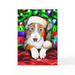 Australian Shepherd Christmas Open Gifts Greeting Card