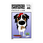 Australian Shepherd Christmas Stamp