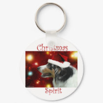 Australian Shepherd Christmas Spirit Keychain
