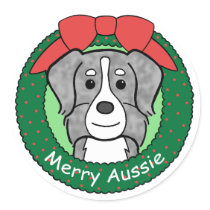Australian Shepherd Christmas stickers