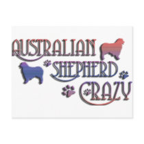 AUSTRALIAN SHEPHERD CRAZY POST CARD