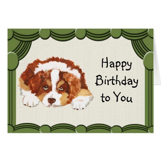 Australian Shepherd Custom Happy Birthday Card Zazzle