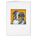 Australian shepherd dog art fun colorful painting cards