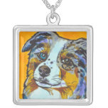 Australian Shepherd dog art painting fun jewelry