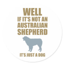 Australian Shepherd Dog Round Stickers
