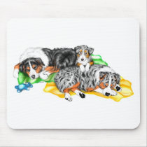 Australian Shepherd Family Nap mousepads