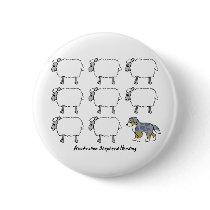 Australian Shepherd Herding Sheep Button
