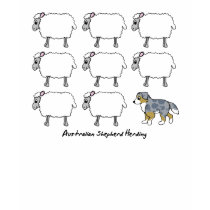 Australian Shepherd Herding Sheep T-Shirt by MenagerieMayhem Australian Shepherd Herding Sheep T-Shirt