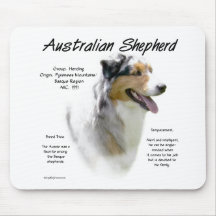 Australian Shepherd History Design Mousepad