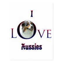Australian Shepherd I Love Post Card