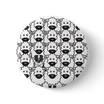 Australian Shepherd in the Sheep Pinback Buttons