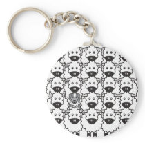 Australian Shepherd in the Sheep Key Chain
